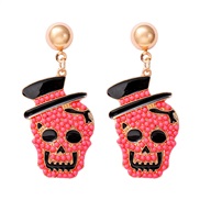 (57395 LPK)occidental style creative cartoon lovely samll Pearl earrings skull Earring