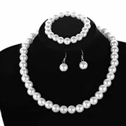 (Suit 1) bride sweater chain chain diamond Artificial Pearl necklace ear stud bracelet set
