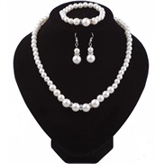 (Suit 3) bride sweater chain chain diamond Artificial Pearl necklace ear stud bracelet set