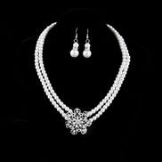 (Suit 8) bride sweater chain chain diamond Artificial Pearl necklace ear stud bracelet set