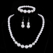 (Suit 1 ) bride sweater chain chain diamond Artificial Pearl necklace ear stud bracelet set
