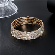 (5 Gold)occidental style bride fully-jewelled multilayer elasticity bracelet more row opening twining claw diamond bang
