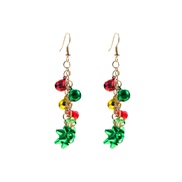 ( green)christmas elements crystal earrings woman colour christmas flowers Earring