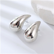 ( Silver)silver occidental style fashion brief drop earrings samll personality Metal wind high ear stud
