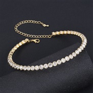 ( Gold) Korean bride shine Rhinestone set  Round fully-jewelled bracelet earrings necklace three