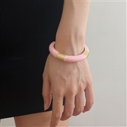 ( Pink) retro samll color pattern belt opening bangle woman high width