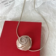 ( champagne) retro pure wind handmade surface rose necklace leather belt clavicle chain Collar woman