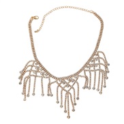 ( Gold)bronze necklace occidental style exaggerating woman fully-jewelled tassel banquet bridenecklace