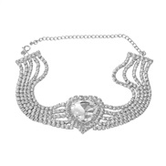 ( Silver)bronze necklace occidental style exaggerating woman heart-shaped glass diamond banquetnecklace