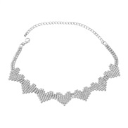 ( Silver)bronze necklace occidental style exaggerating woman heart-shaped Rhinestone chain bridenecklace