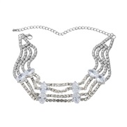 ( Silver)bronze embed zircon necklace occidental style exaggerating fully-jewelled banquet bridenecklace