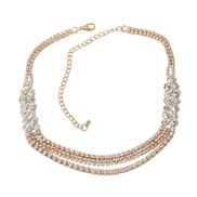 ( Gold)bronze necklace woman occidental style multilayer fully-jewelled banquet bridenecklace