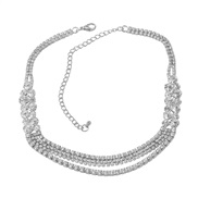 ( Silver)bronze necklace woman occidental style multilayer fully-jewelled banquet bridenecklace