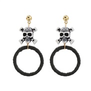 ( black) skull earrings occidental style Earring woman fashion Round earring style