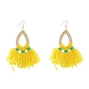 ( yellow)tassel earrings occidental style Earring woman drop weave Bohemia Nation