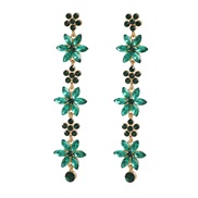 ( green)fashion colorful diamond earrings flowers Earring lady elegant occidental style multilayer Alloy diamond fully-