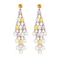 ( Color)fashion tassel earrings occidental style Earring woman multilayer drop resin Bohemia