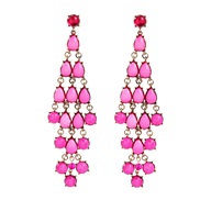 ( rose Red)fashion tassel earrings occidental style Earring woman multilayer drop resin Bohemia