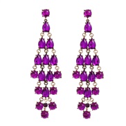 (purple)fashion tassel earrings occidental style Earring woman multilayer drop resin Bohemia