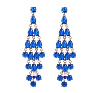 ( blue)fashion tassel earrings occidental style Earring woman multilayer drop resin Bohemia