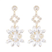 (gold +White Diamond )E occidental style Earring  exaggerating retro flowers earrings temperament earring woman