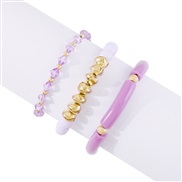 (purple) occidental style beads weave  Bohemia brief fresh sweet more bracelet set