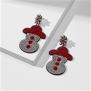 occidental style fashion trend christmas earrings woman  creative Santa Claus christmas tree diamond Earring