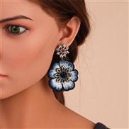 ( Flower)occidental style fashion trend christmas earrings woman  creative Santa Claus christmas tree diamond Earring