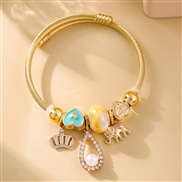fashion concise crown drop elephant accessories pendant gold temperament woman bangle