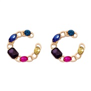 ( Color) geometry diamond samll all-Purpose trend fashion earrings Earring woman
