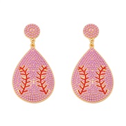 ( Pink) occidental style Oval Olives Pearl temperament all-Purpose trend fashion earrings Earring woman