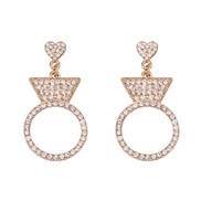 ( Set in drill) creative geometry all-Purpose trend fashion temperament earrings Earring woman