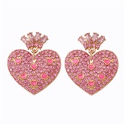 ( Pink) Pearl enamel diamond all-Purpose trend fashion earrings Earring