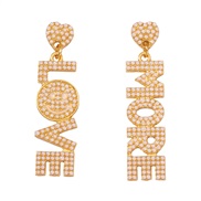 ( white) occidental style WordOVE style fashion trend all-Purpose earrings woman