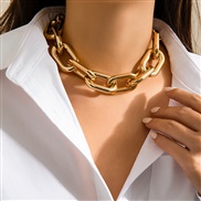 ( 9  Gold 62 2)occidental style  trend personality aluminum chain multilayer necklace  fashion geometry Metal buckle cl
