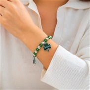 ( 1  Mixed color 2354)occidental style gift more clover Word bangle brief color beadsracelet