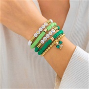 ( 2  Mixed color 4856)occidental style gift more clover Word bangle brief color beadsracelet