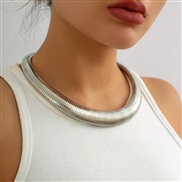 ( 1  White K 5764)occidental style  punk exaggerating snake Africa Collar  geometry Metal clavicle