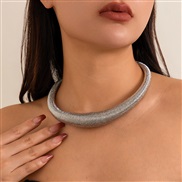 ( 2  White k 63 3)occidental style  punk exaggerating snake Africa Collar  geometry Metal clavicle