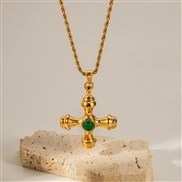 ( green)occidental styleI wind cross pendant chain  retro palace wind samll personality necklace