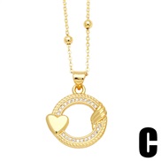 (C) embed zircon love necklace woman temperament all-Purpose clavicle chainnkb