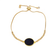 ( Dark blue) fashion Round bracelet temperament all-Purposeins wind gilded braceletbrb