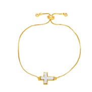 ( Silver)occidental style fashion cross bracelet woman samll high gilded braceletbrc