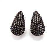 ( black)occidental style drop ear stud fully-jewelled super drop earrings woman high Earring
