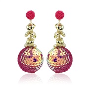 (FE21 8 color )occidental style color pellet beads earrings woman  original heart-shaped pendant Earring fashion fresh 