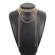 ( Gold)occidental style fashion necklace  personality long style wind claw chain multilayer chain