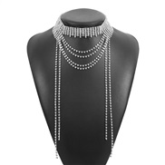 ( White K)occidental style fashion necklace  personality long style wind claw chain multilayer chain