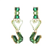 ( green)exaggeratingins wind long style multilayer resin earrings woman lovers styleIOU Word heart-shaped