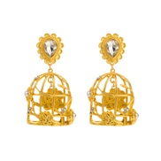 ( Gold)occidental style retro medium exaggerating silver earrings woman temperament luxurious high palace wind