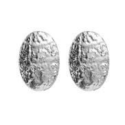 ( Silver)occidental style fashion exaggerating wind Alloy Oval pattern earrings elegant luxurious trend